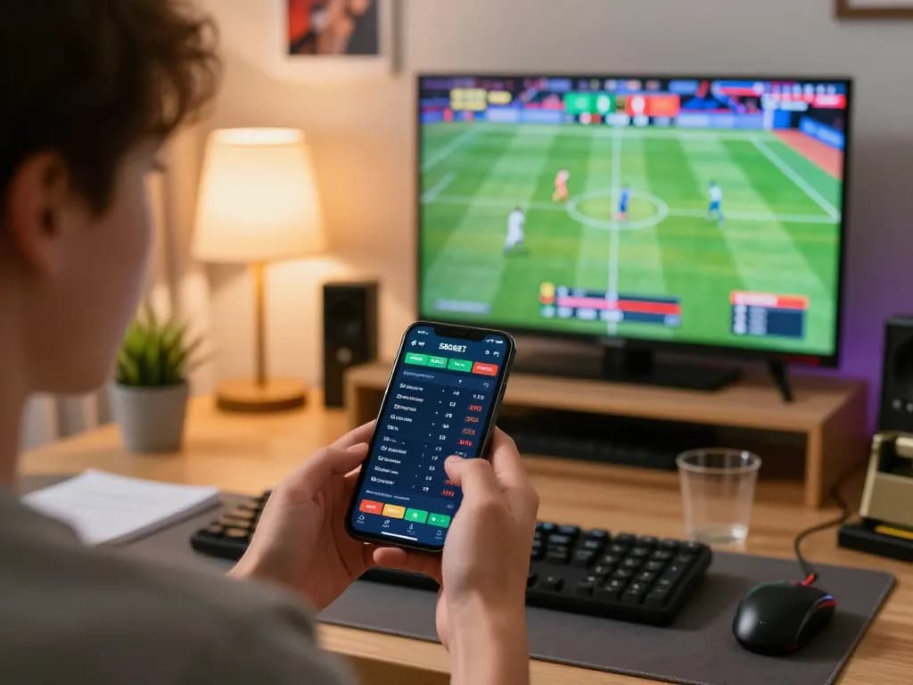 SBOBET mobile app showing live betting odds during an exciting sports event.