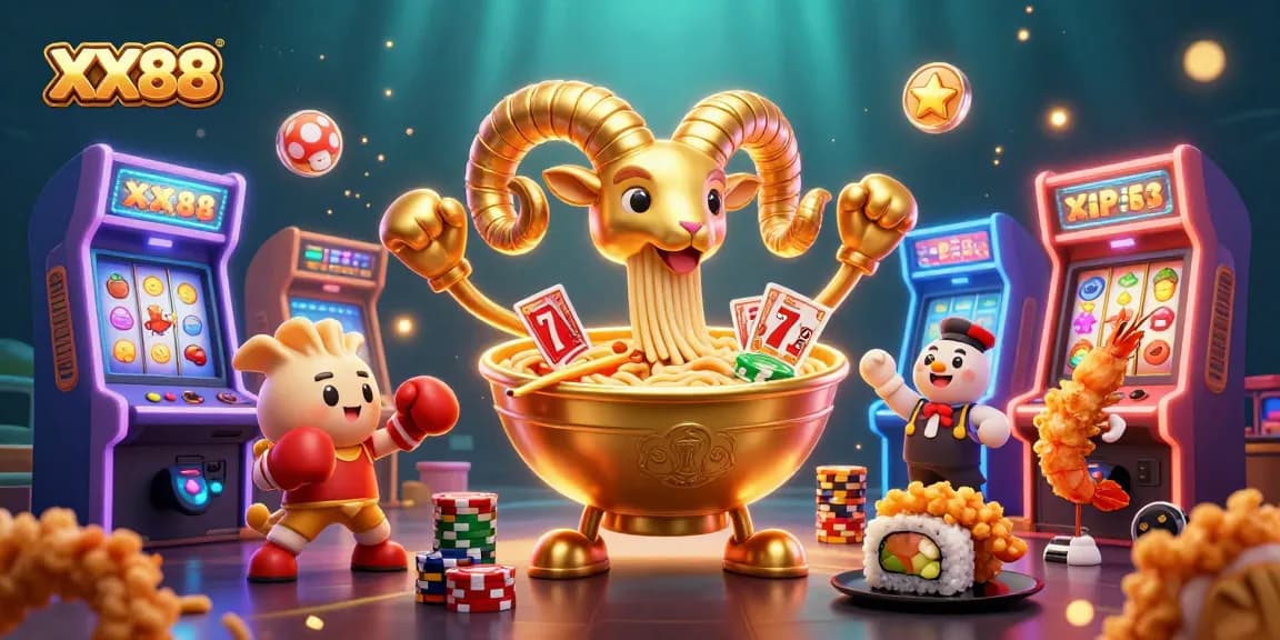 Join the action at XX88 with a golden bowl dealer and exciting slot machine elements!