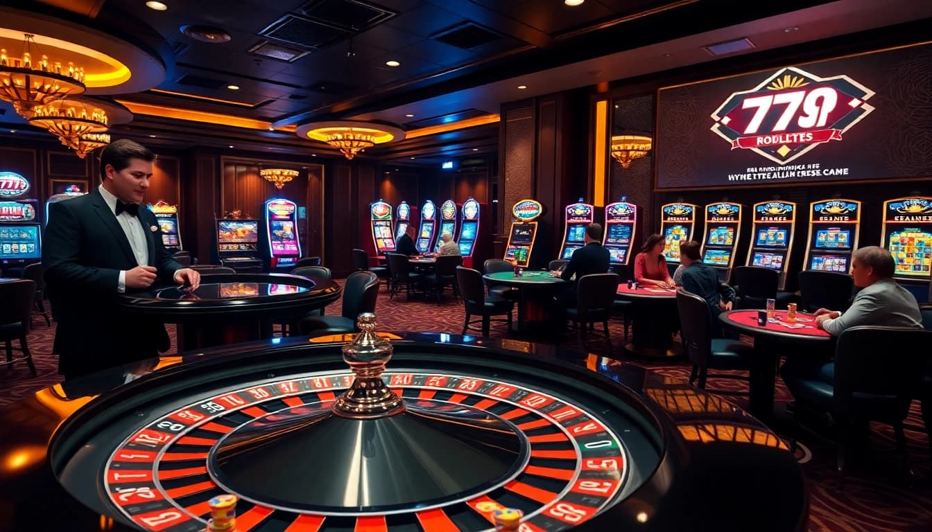 Experience the excitement of gambling at 789P with luxurious casino tables and vibrant slot machines.