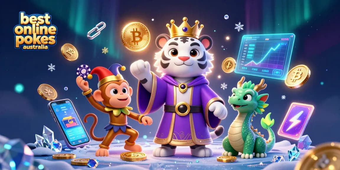 Experience the thrill of the best online pokies Australia with a vibrant casino scene featuring engaging characters and dynamic gaming elements.