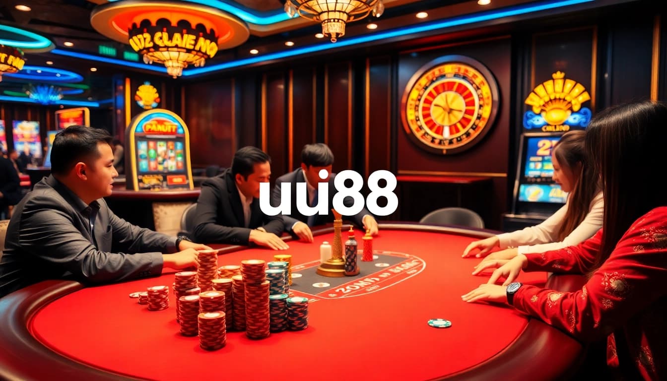 Experience the excitement of uu88 with thrilling poker and slot games in a luxurious casino ambiance.
