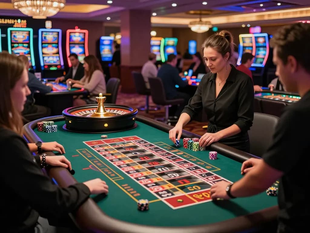 Players engaging in exciting roulette action at bong99 casino with vibrant atmosphere and thrilling stakes