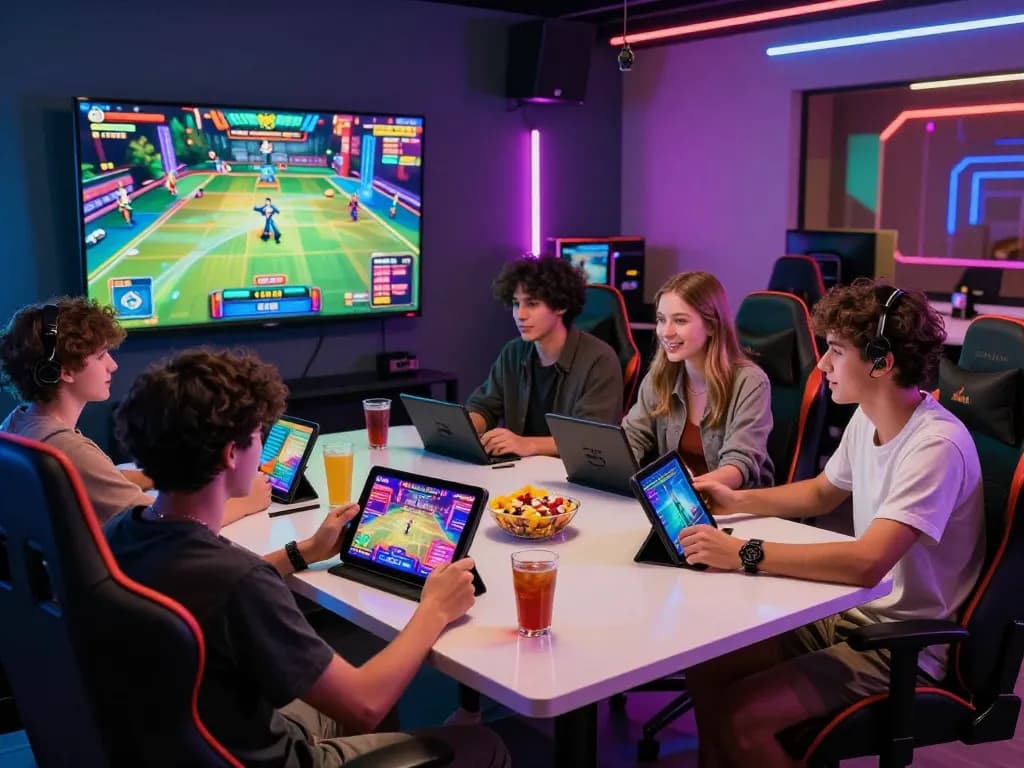 Friends enjoying Onbet gaming experience with vibrant atmosphere and engaging multiplayer casino game.