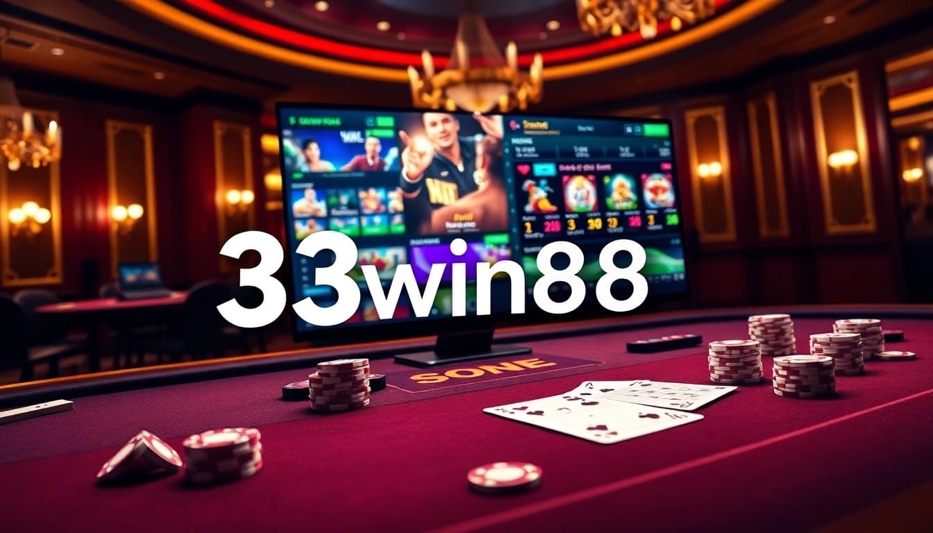Experience thrilling gameplay action with 33win68 at an upscale online casino table.
