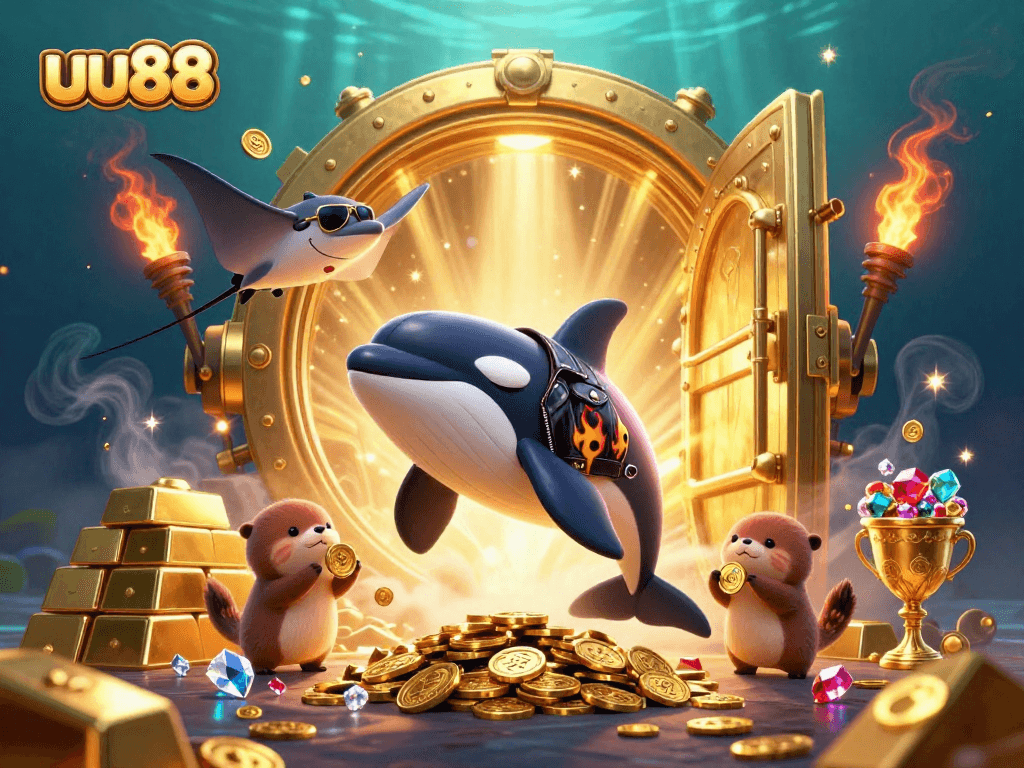 uu88 offers an exciting underwater casino adventure featuring vibrant sea creatures and treasures.