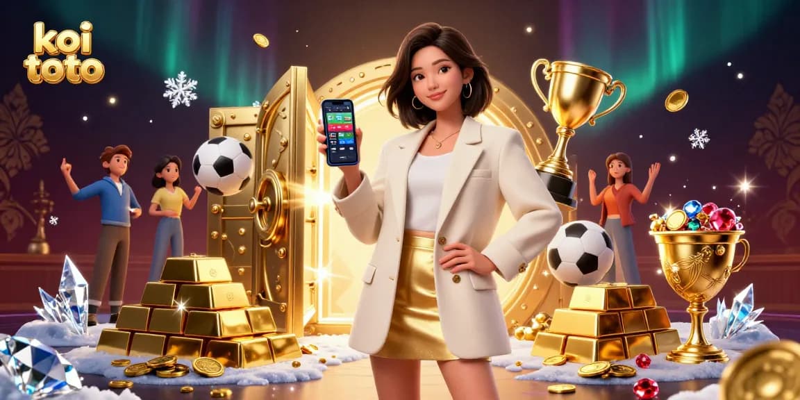 Koi toto players enjoying the thrill of online betting with a vibrant casino atmosphere filled with riches and winning opportunities.