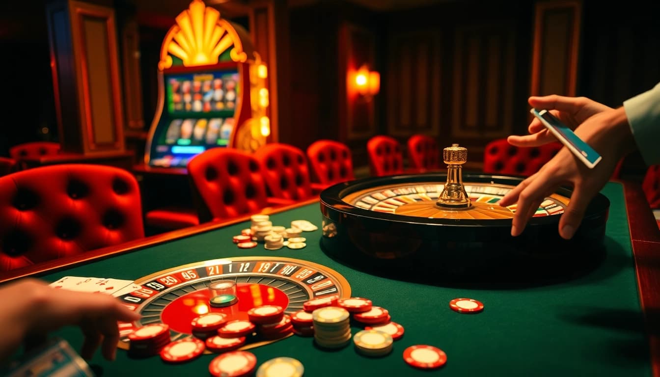 Experience the thrill of betting at qh88 with vibrant casino tables and slot machines.