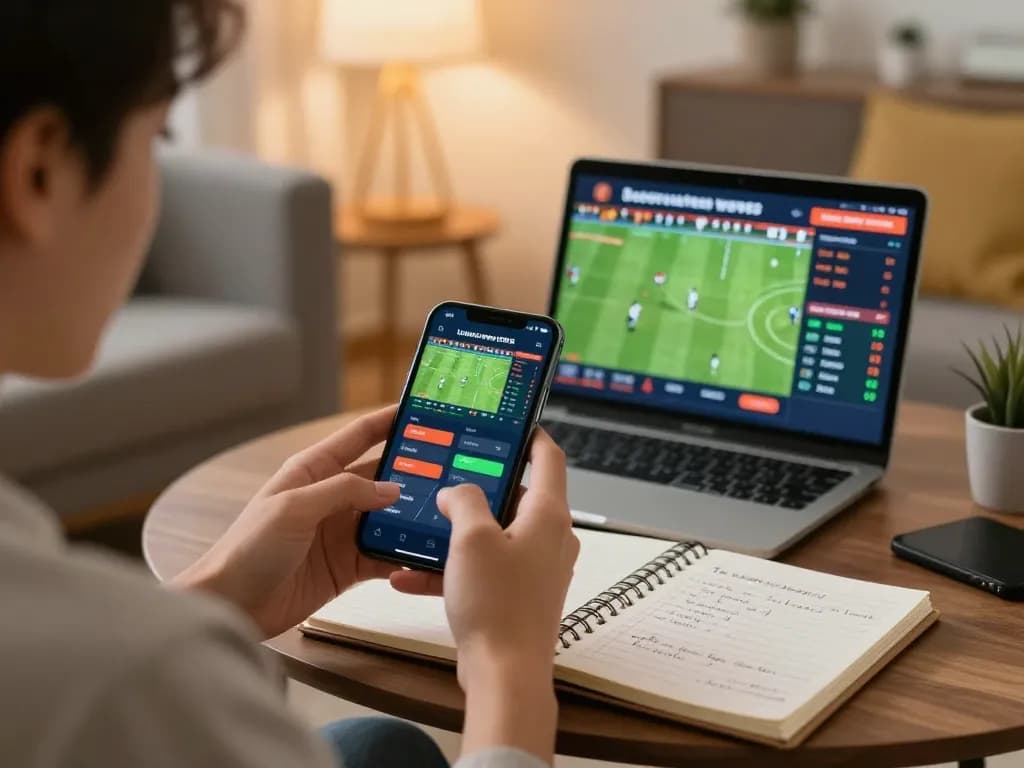 Cakhiatv user actively engaging in live sports betting on smartphone with real-time match stats.