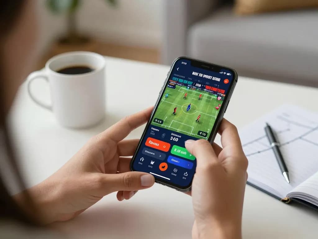 Berinteraksi dengan aplikasi taruhan olahraga kiu77 yang menampilkan odds langsung di lingkungan rumah yang menarik
