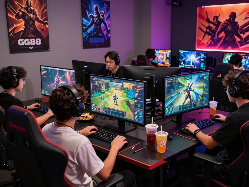 Players enjoying an exciting GG88 gaming experience in a modern setup with vibrant graphics and cheerful atmosphere.