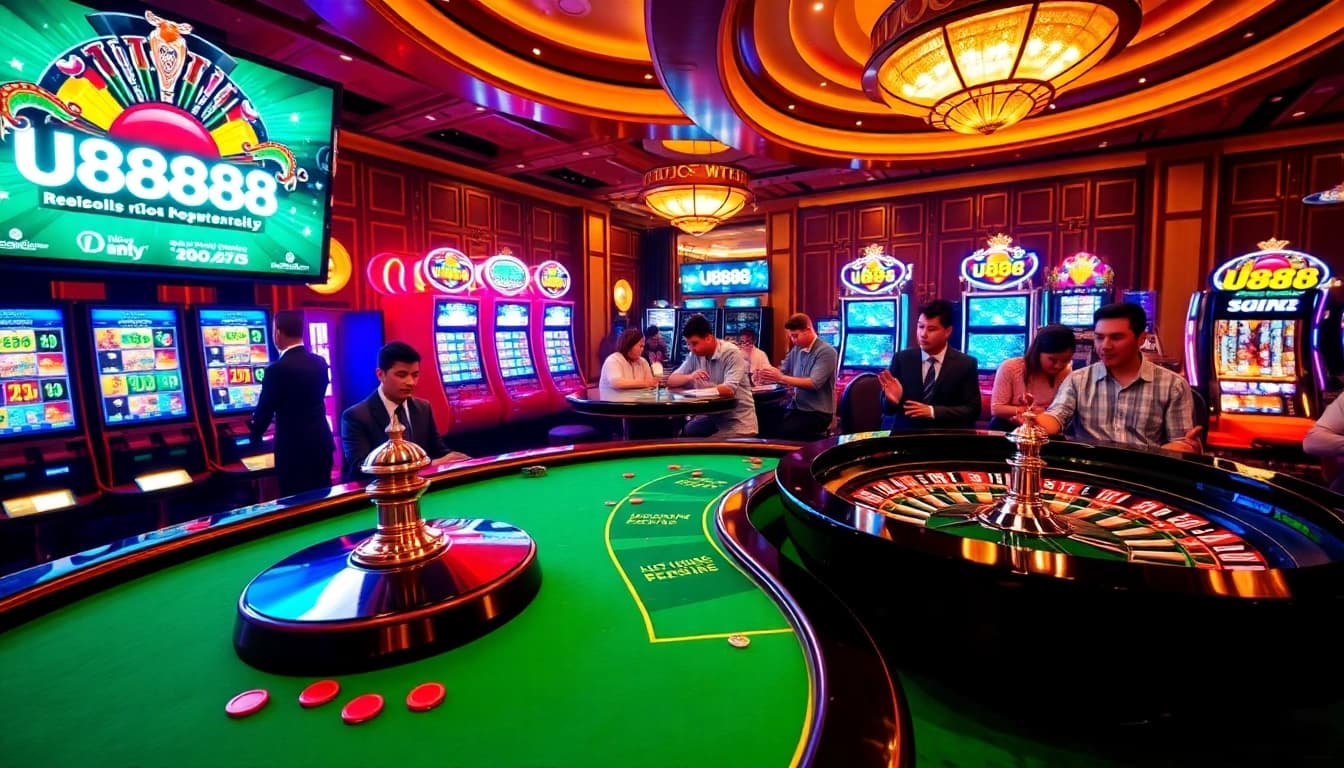 Experience thrilling gaming at U888 with vibrant casino tables and high-stakes excitement.