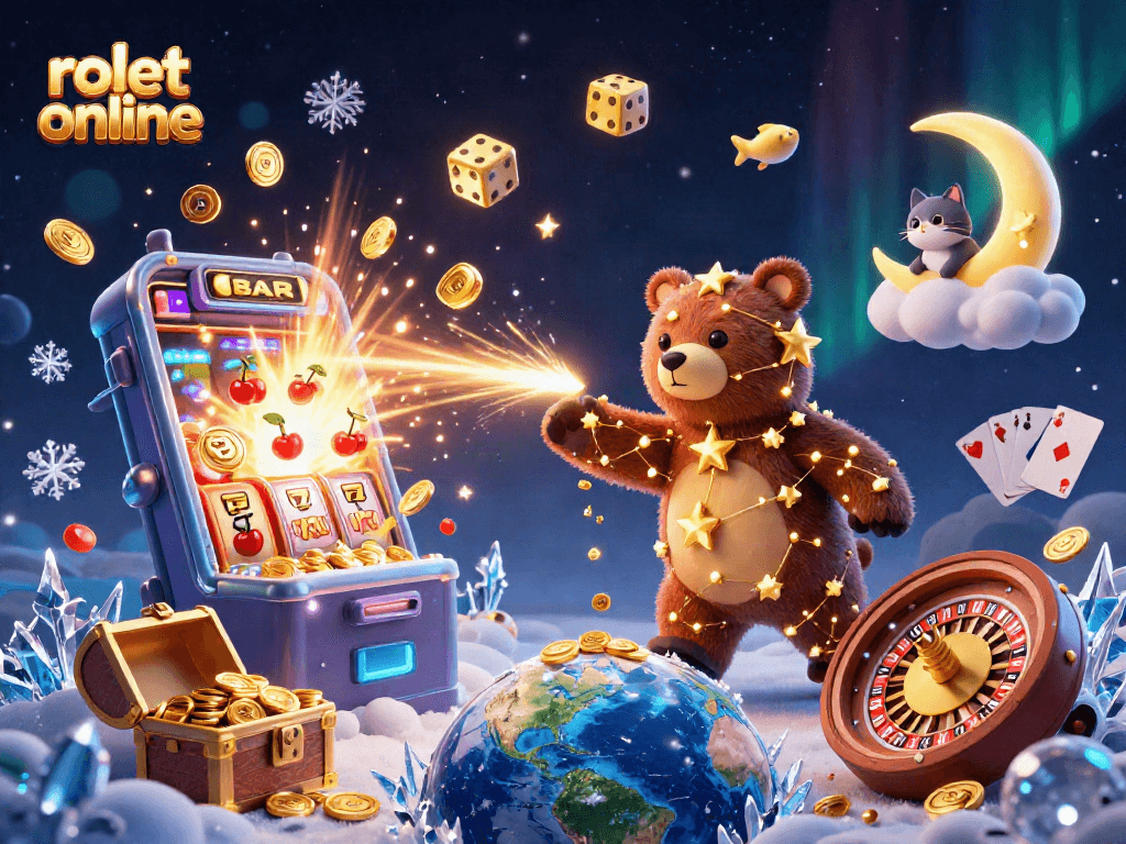 Experience rolet online excitement with a vibrant casino scene featuring engaging characters and dynamic game elements.