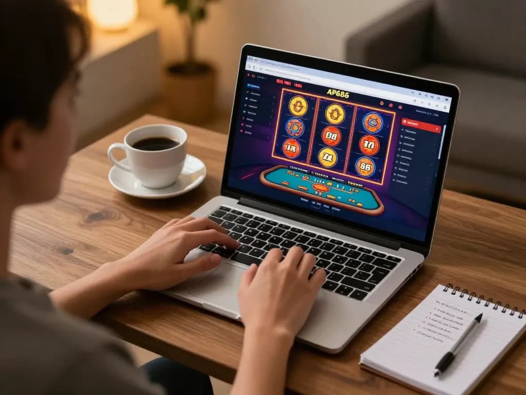 Pengalaman bermain game online AP686 yang menarik dengan antarmuka yang cerah dan pengaturan rumah yang nyaman.