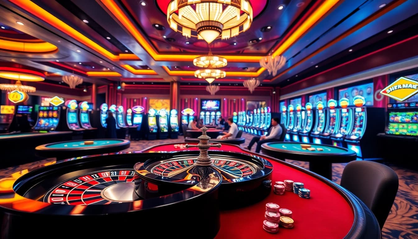 Experience the excitement of SHBET with vibrant casino tables and engaging online gameplay.