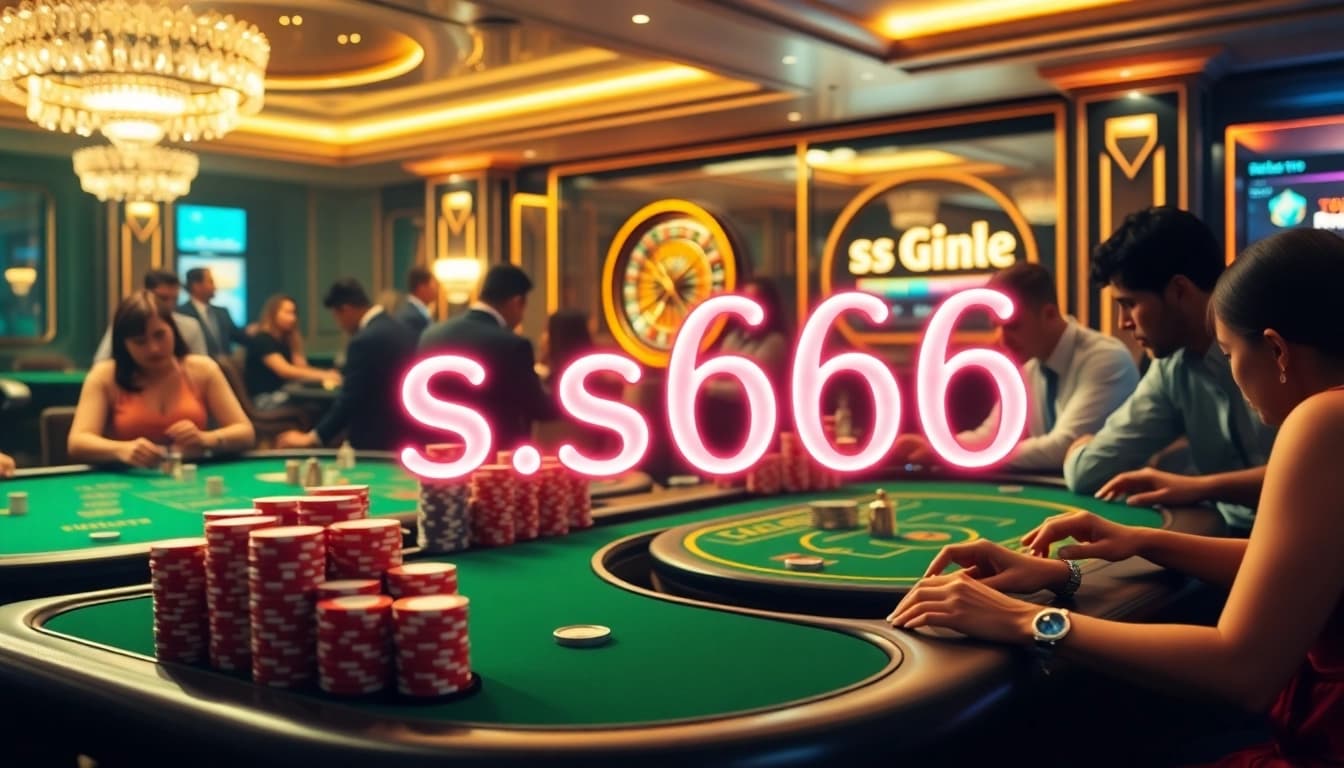 Players enjoying vibrant casino games at S666, showcasing excitement and luxury.
