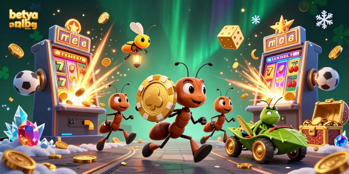 Engage with betya mlb betting as ants escape with giant poker chips amidst jackpots and sports thrills.