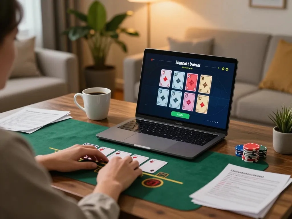 Playing blackjack on dash88 online casino with warm home ambiance and strategic notes