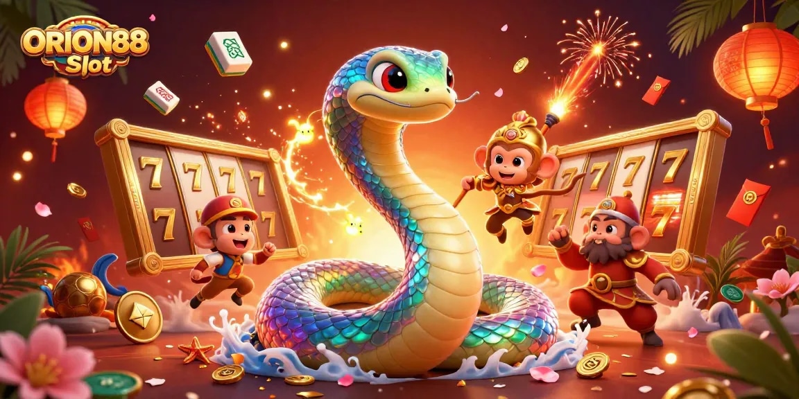 Enhance your luck with ORION88 Slot's vibrant jackpot experience in a lively 3D illustration.