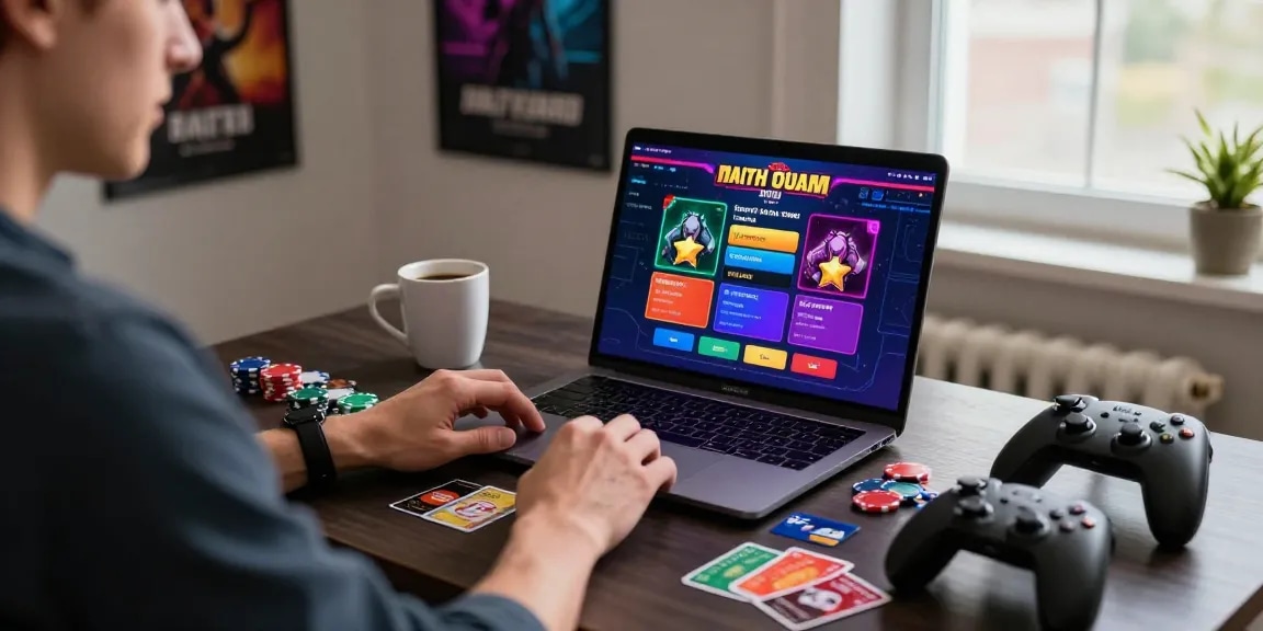 Online gaming scene at scoarch.org.uk featuring a player engaging with credit card payment options at a stylish desk.