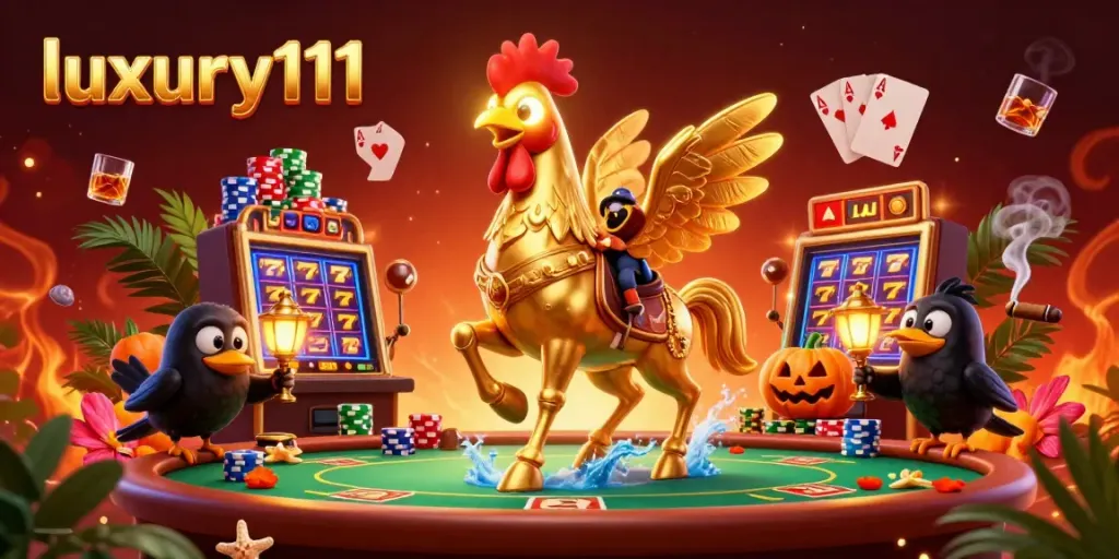 Experience thrilling gameplay at luxury111 with vibrant slot machines and animated characters in a dynamic casino scene.