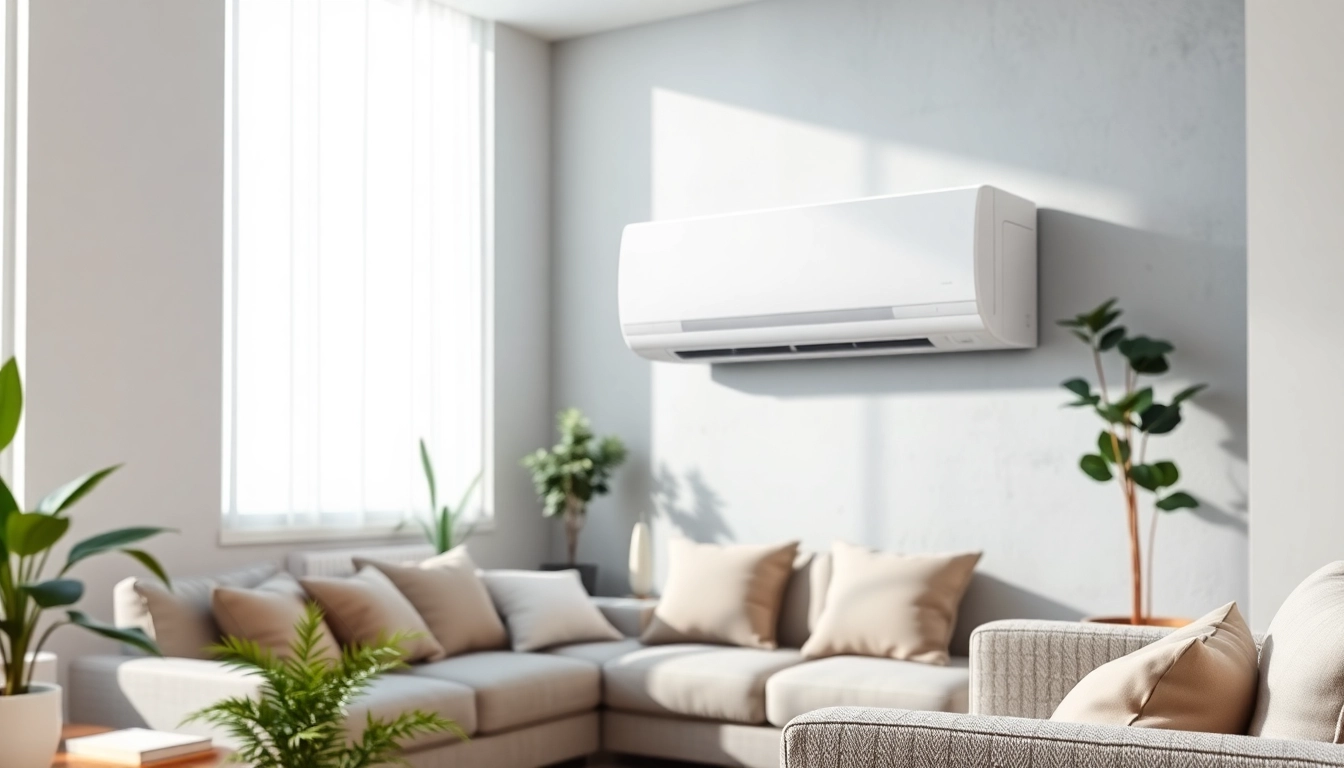 Experience the efficiency of a Daikin mini split AC unit in a stylish living room setting.