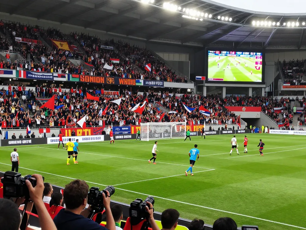 Exciting football match action with kqbd live scores displayed, passionate fans, and dynamic gameplay.