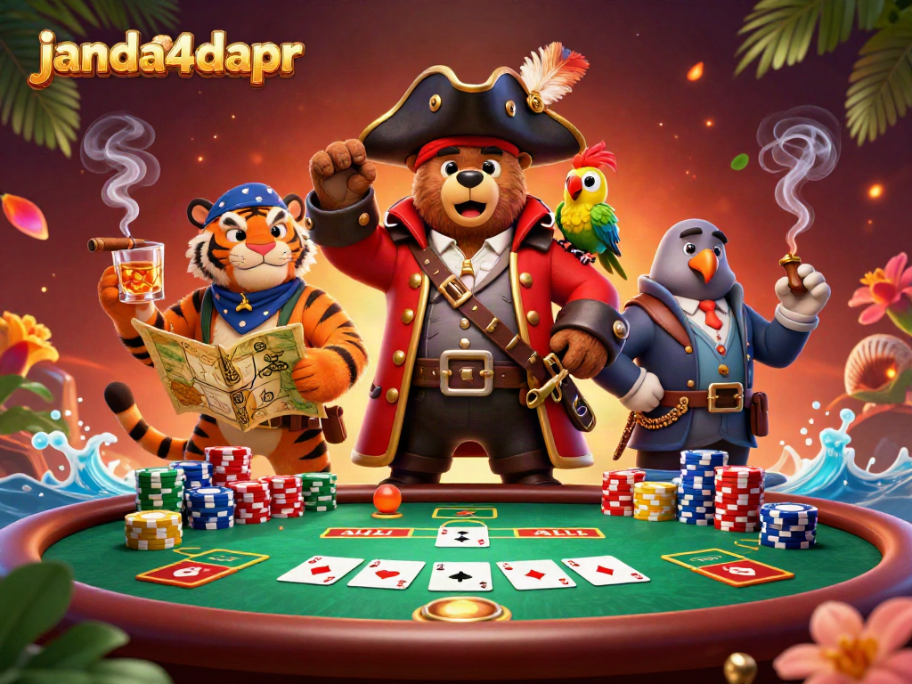 JANDA4DAPR penuhi meja poker dengan ceria dan karakter menarik di gambaran 3D interaktif.
