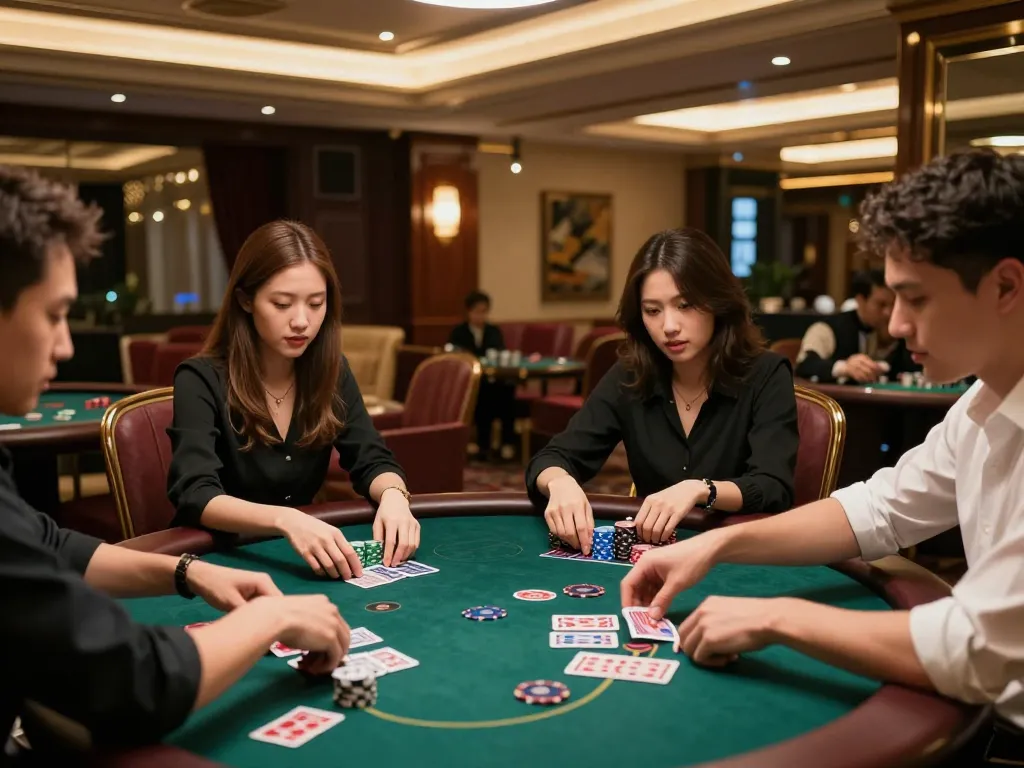 Kèo nhà cái hôm nay showcased at a high-stakes poker table with engaged players and vibrant atmosphere.