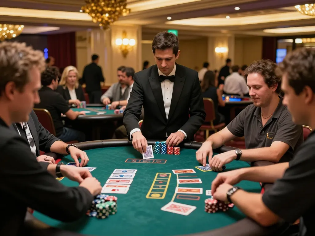 Pemain thebigbearbutt terlibat dalam aksi permainan blackjack yang menarik di meja kasino mewah.
