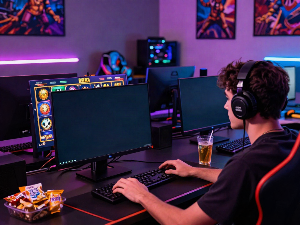 Pengalaman judi pragmatic online dengan pemain fokus pada permainan slot di ruang permainan modern.