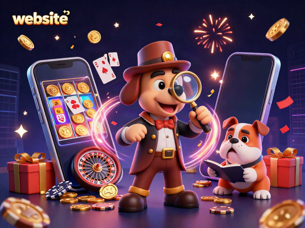 Slot gacor di website, detektif 3D menemukan petunjuk dengan koin emas dan fitur permainan slot.