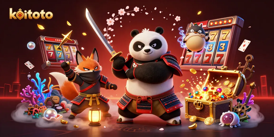 Koitoto offers an exciting gaming experience with vibrant characters, slot reels, and dynamic casino elements.