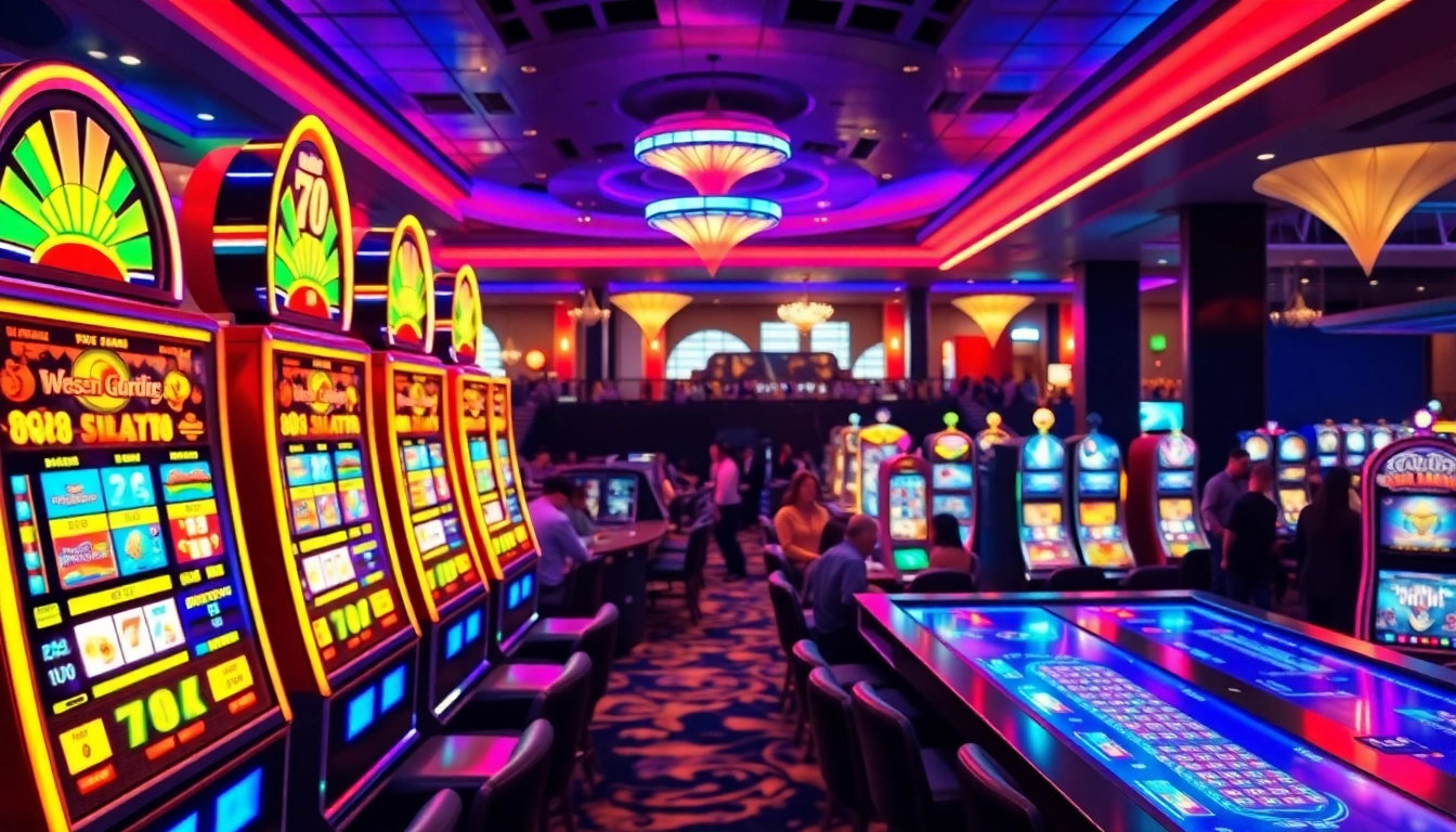 Betrupi Giriş ile renkli slot makineleri ve hareketli oyun masaları. Oyun keyfi dolu bir atmosfer.