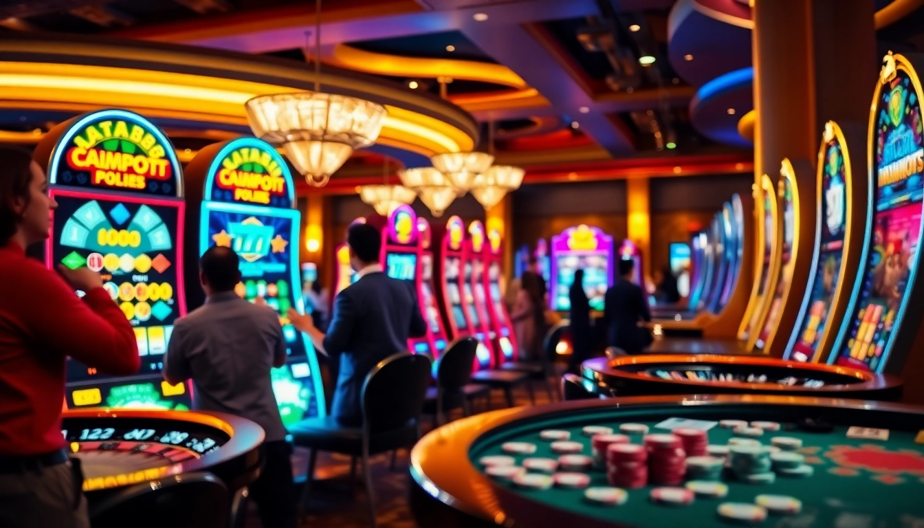 Pemain menikmati sensasi mesin slot gacor aman788 di kasino yang ramai.