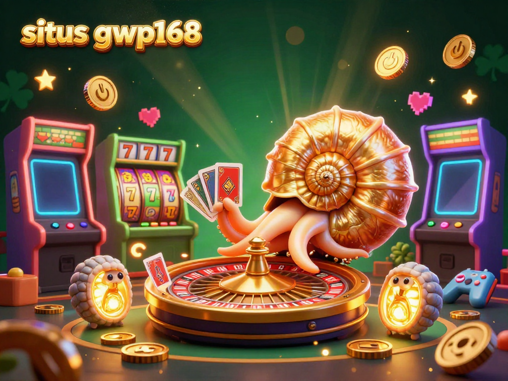 Permainan seru di situs gwp168 dengan nautilus dan mesin slot yang bersinar.