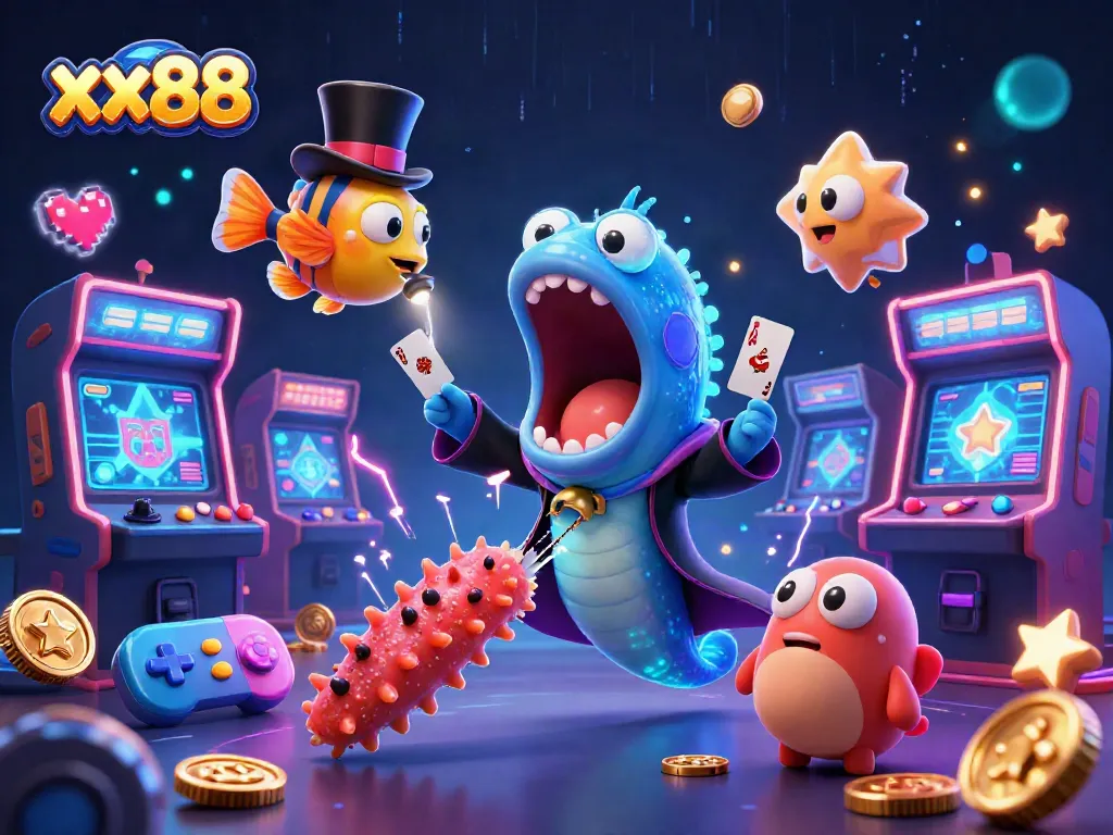 Experience the thrill of xx88 with deep-sea creatures performing in a vibrant casino scene.