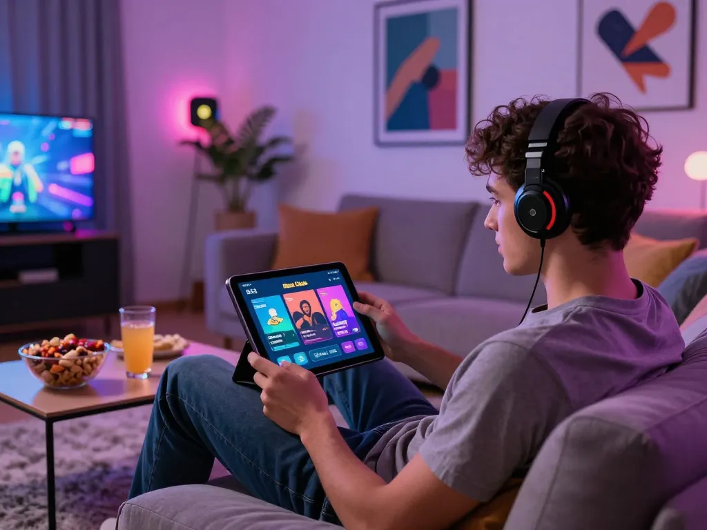 Engaging with the B52 Club app for a thrilling gaming experience, tai b52club prominently featured on tablet display.