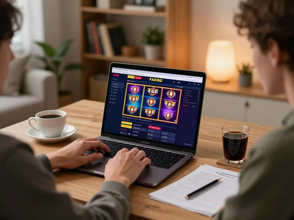 Player enjoying exciting slot games on f168 casino platform from a cozy home setup