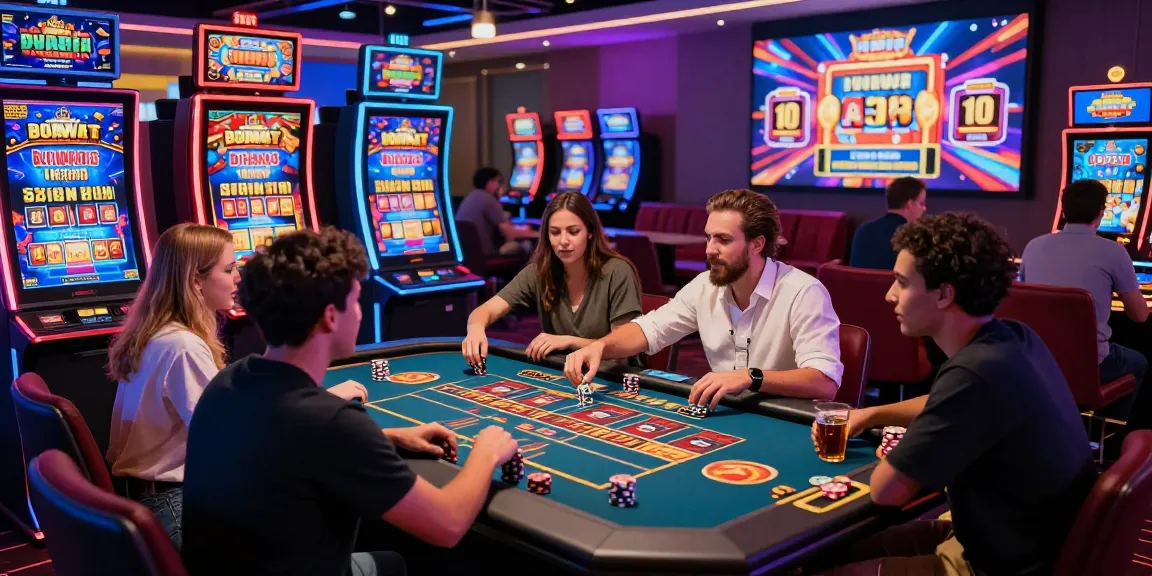 Exciting bonus buy slots UK gaming scene with players engaged in interactive casino experience.