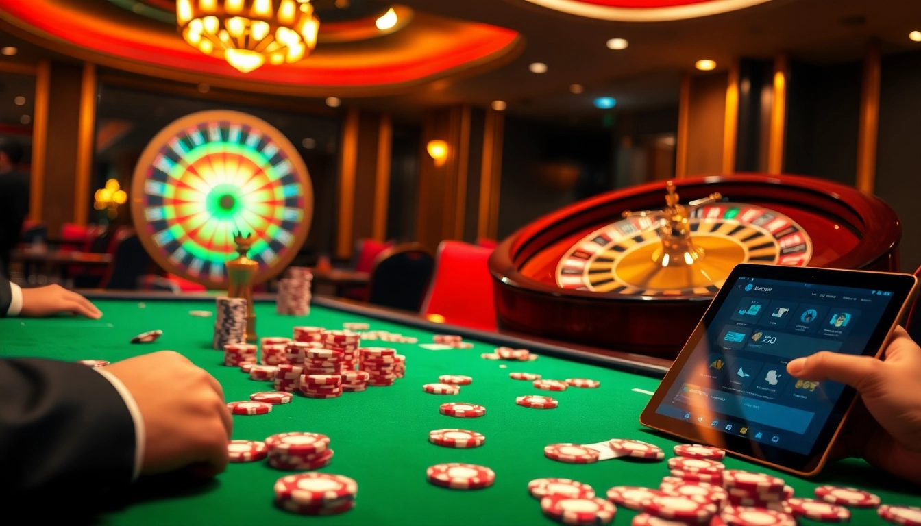 Exciting scene at nhà cái uk88 showcasing high-stakes poker and thrilling roulette action.