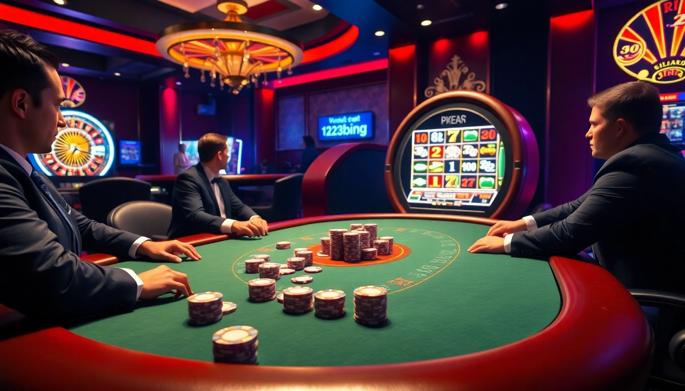 Engage in high-stakes poker at https://123b.ing/ with thrilling gameplay and vibrant casino atmosphere.