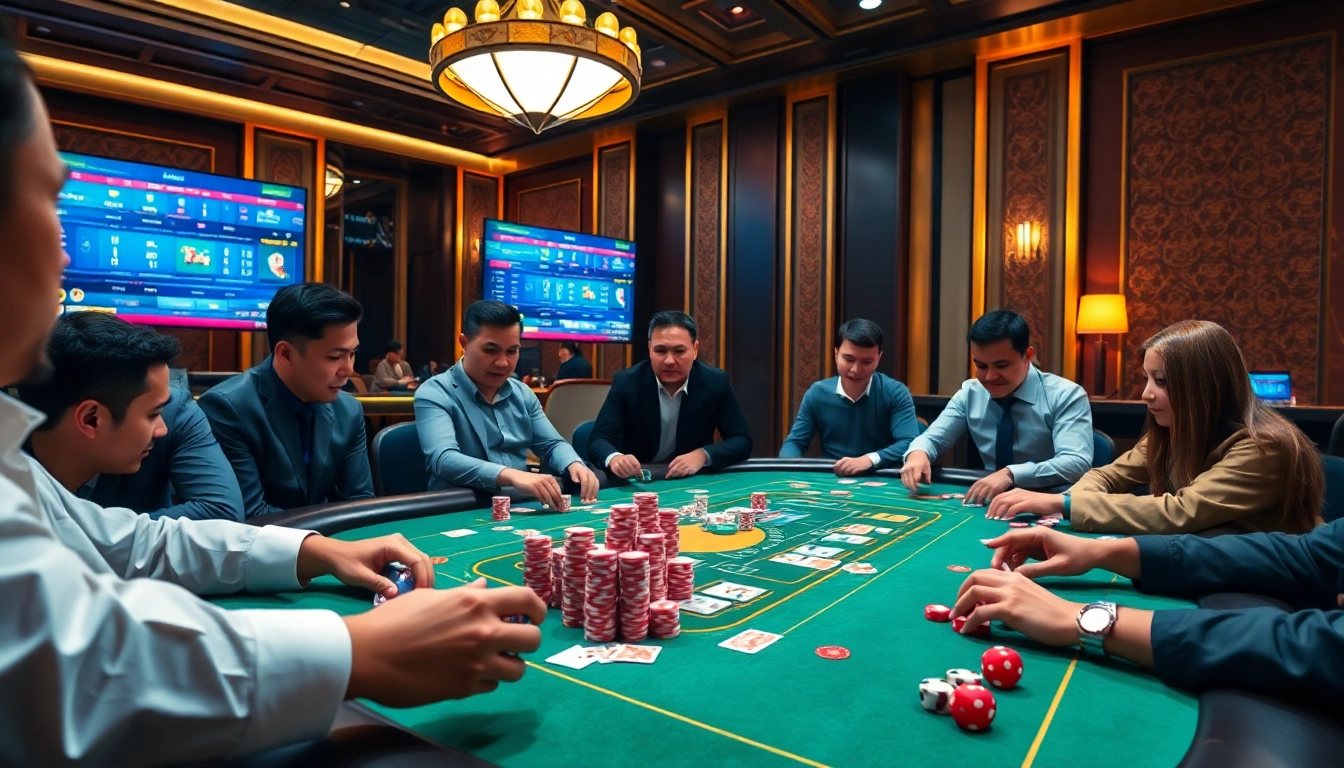 Experience thrilling gameplay at nhà cái rikbet with vibrant casino elements like cards and chips.