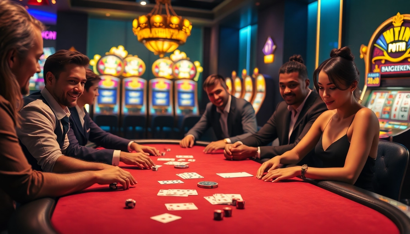 Experience the thrill of gaming at 789Win with vibrant casino tables and dynamic players.