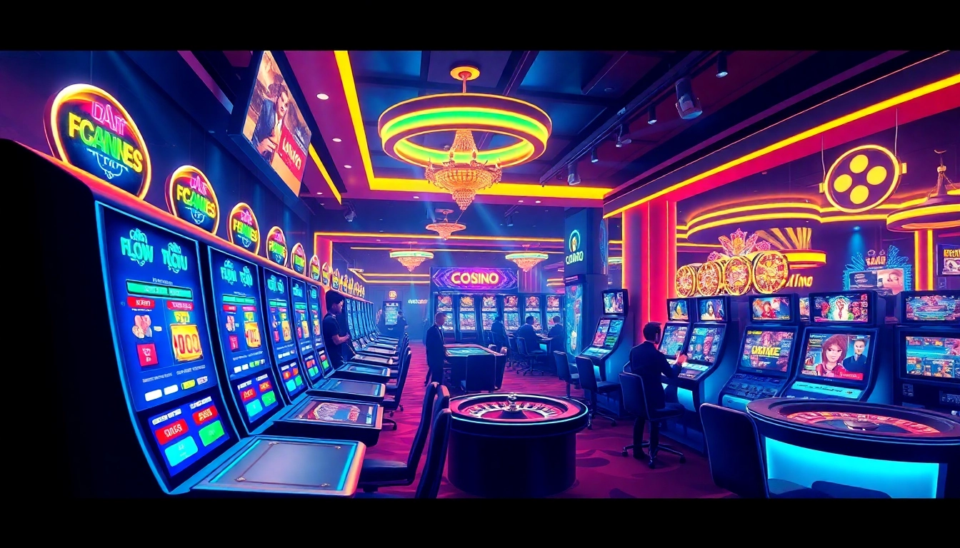 Experience the vibrant digital casino environment of https://co88.london/, showcasing online gaming excitement with live dealers and colorful slot machines.
