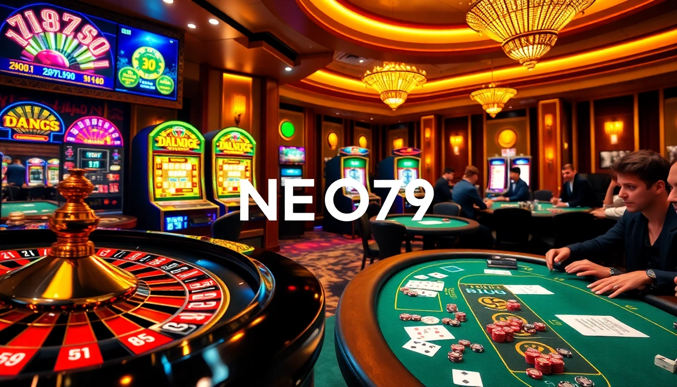 Experience thrilling casino action at NEO79 with poker games, roulette, and slot machines.