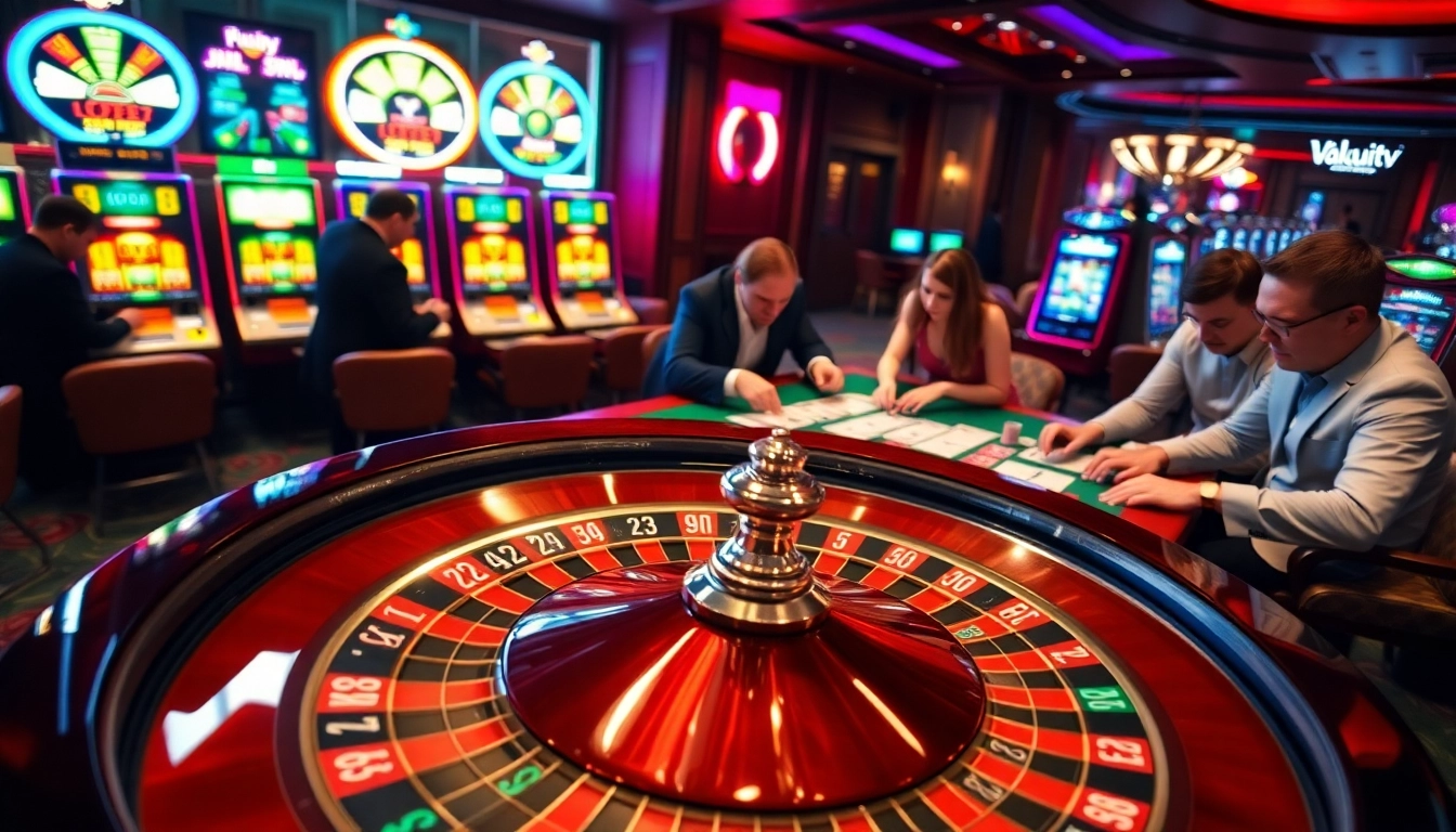 Experience thrilling bets at Vaoluoitv’s vibrant casino tables featuring roulette and poker.